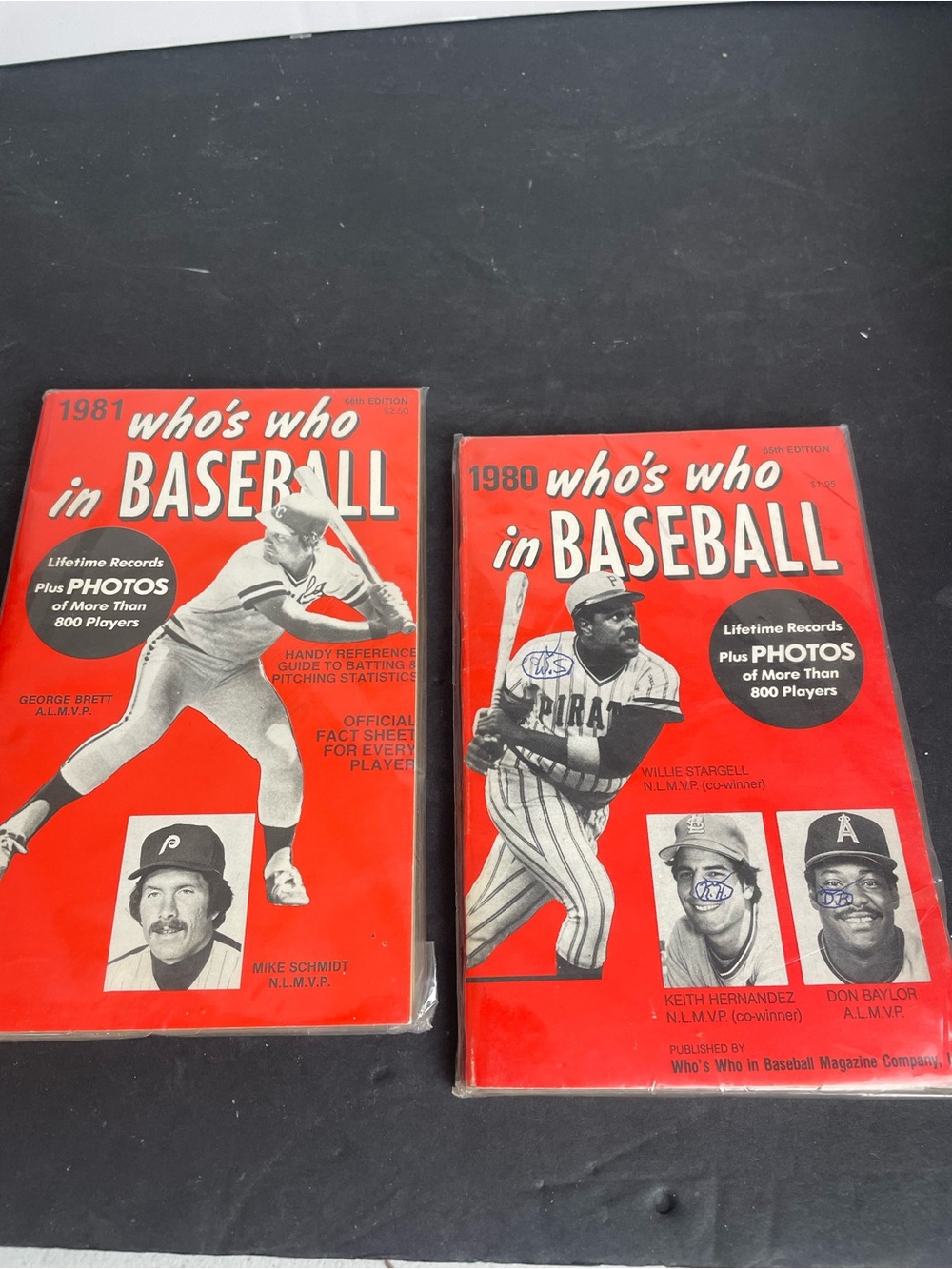 Who's Who in Baseball 1980 & 1981 Red Paperback Pair